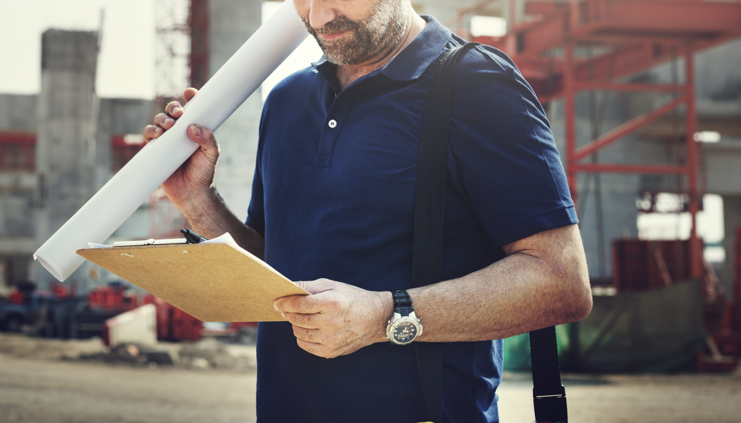 Site engineer on a construction site
